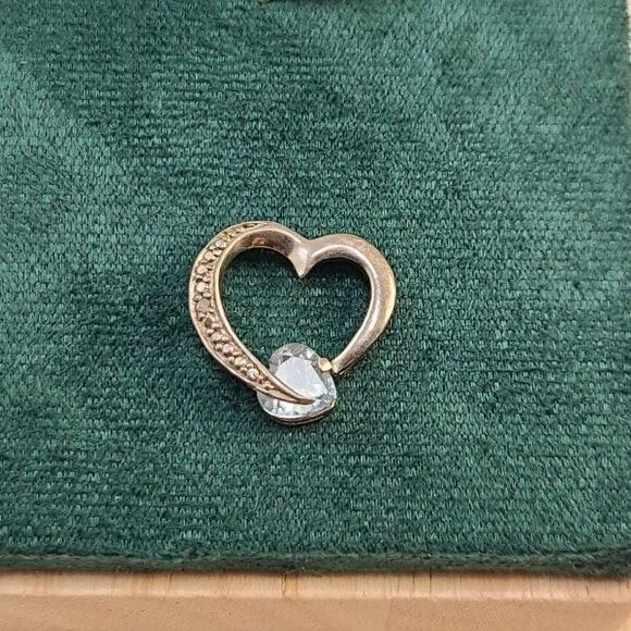 Sterling Silver Heart Pendant with Blue Topaz | Elegant Gemstone Necklace Charm - Picture 2 of 5